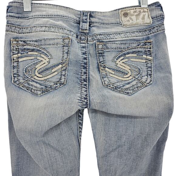 Silver Jeans Co Woman size W26/L31 Tuesday Low Slim Bootcut Denim Blue Jeans Y2K - Picture 2 of 9
